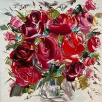 Картина маслом Цветы мастихином, в Москве