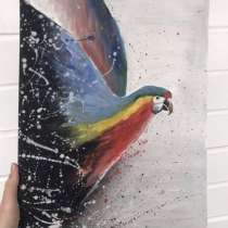 Картина попугай акрилом, в Краснодаре