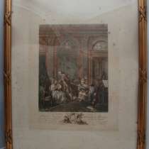 Гравюра антикварная Любовное письмо (W450), в Москве