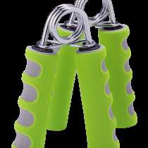 Эспандер кистевой пружинный ES-304, пара, мягкая ручка, зеленый/серый, в Сочи