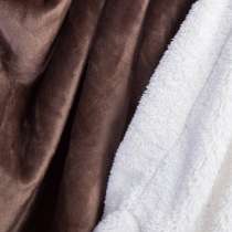 Плед-покрывало с мехом шоколад, персик 150*200см, в Москве
