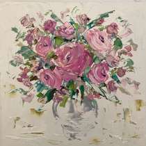 Картина маслом Цветы мастихином, в Москве