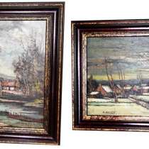 Картины большие винтажные Голландские пейзажи 2шт (X071), в Москве