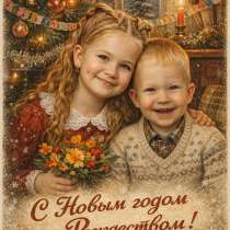 Новогодняя/Рождественская открытка с вашим фото, в Иркутске