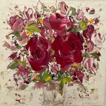 Картина маслом Цветы мастихином, в Москве