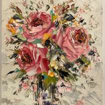 Картина маслом. Цветы мастихином, в Москве
