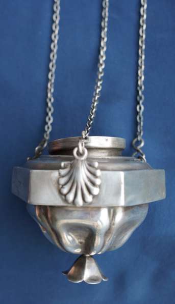 Старинная подвесная серебряная лампада в стиле Ампир. 1850-е в Санкт-Петербурге фото 12