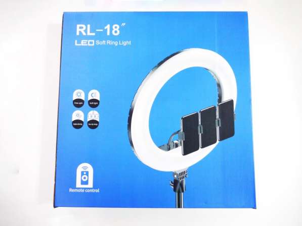 Кольцевая LED лампа RL-18 45см 220V 3 крепл. тел. + пульт в 