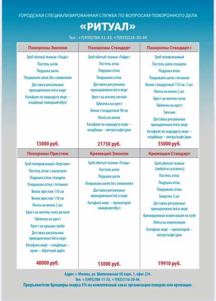 Ритуальные товары, услуги / Перевозка тел умерших – Груз 200 в Москве фото 15