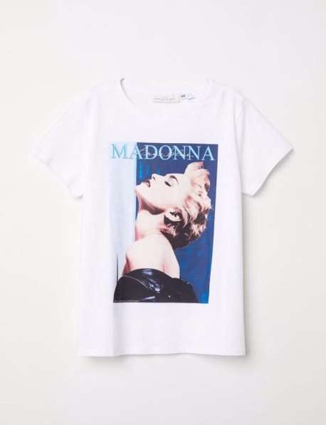 Белая футболка с принтом hm x Madonna