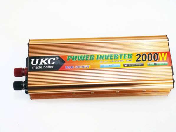 Инвертор 2000W 24V Преобразователь тока AC/DC Gold в фото 3