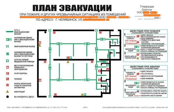 Разработка и изготовление плана эвакуации