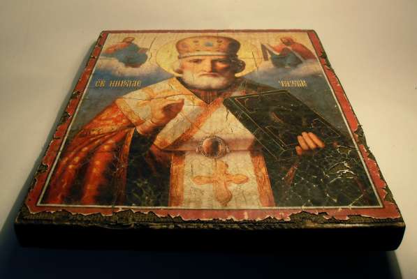 Икона под старину Святой Николай в фото 3