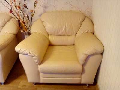 Диван раскладной и кресло - кожа Lakawwa Palma-007 "Каспер" 3м+1 в Челябинске фото 3