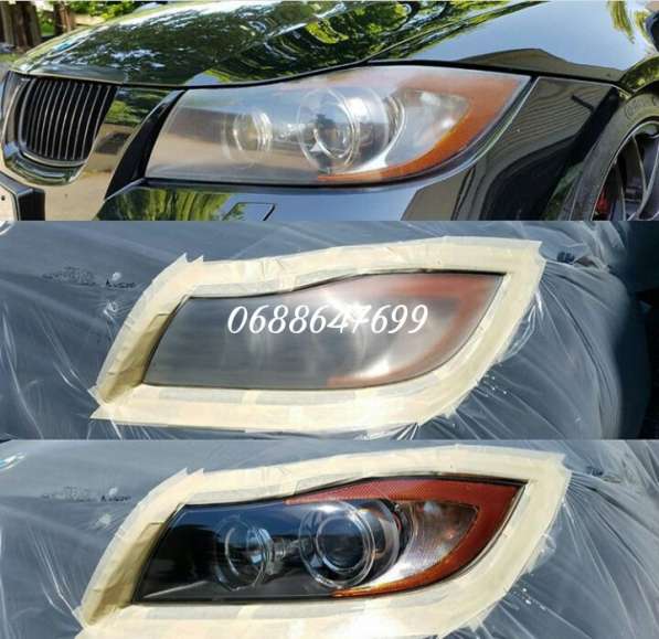 Полировка и бронирования фар в фото 4