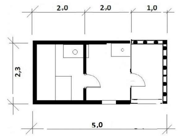 Каркасная мобильная баня 5x2,3 с крыльцом в Москве фото 3