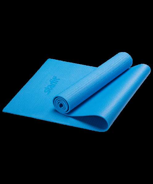 Коврик для йоги FM-101 PVC 173x61x0,6 см, синий в Сочи