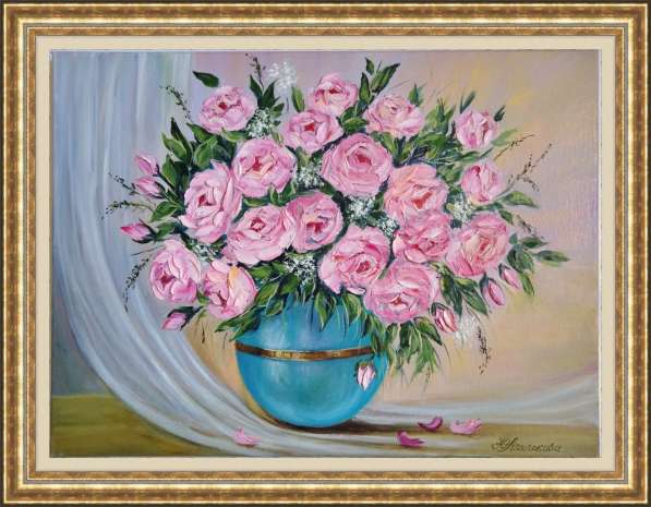 Картина маслом "Розы в вазе." в Ростове-на-Дону фото 4
