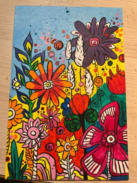 Картина цветы яркая