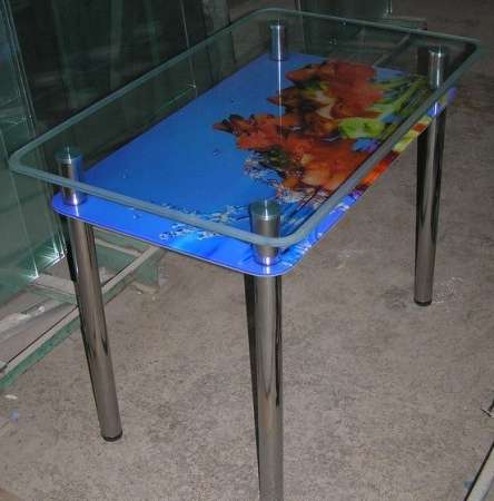 Стеклянные столешницы/столы с фото, покраской, пескоструем. Производитель. в фото 13