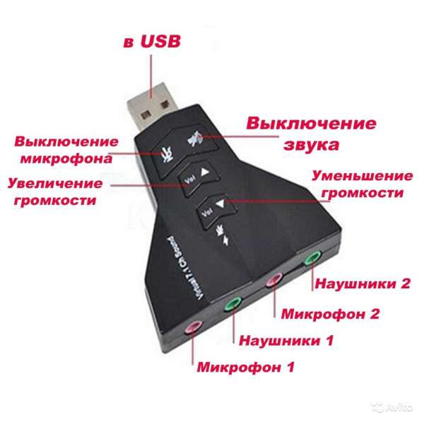 Внешняя USB звуковая стерео карта адаптер в Брянске