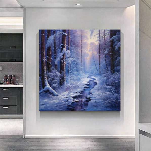 Большая картина маслом Зимний лес Шедевр в Москве фото 4