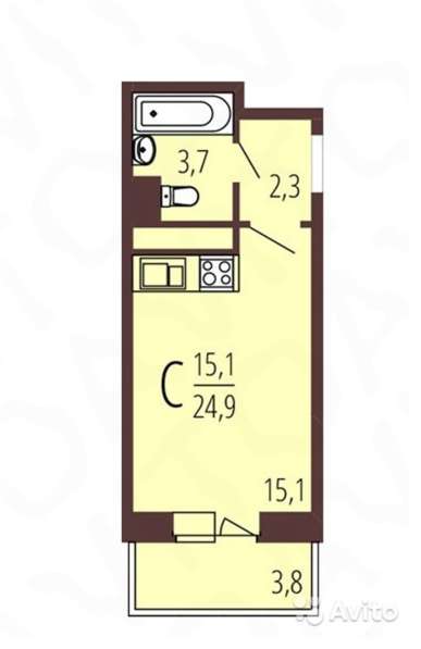 Продам однокомнатную квартиру в Тверь.Жилая площадь 25 кв.м.Этаж 3.Дом кирпичный. в Твери фото 18