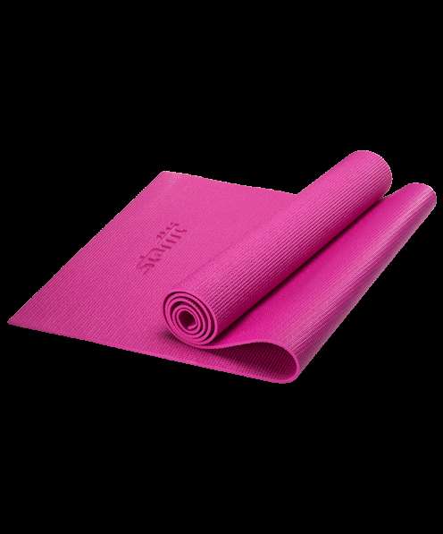 Коврик для йоги FM-101 PVC 173x61x0,5 см, розовый в Сочи