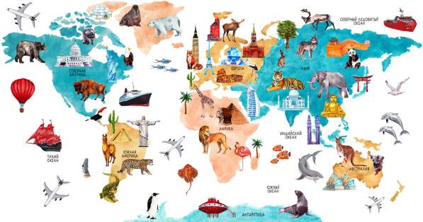 Карта мира для детей в фото 3