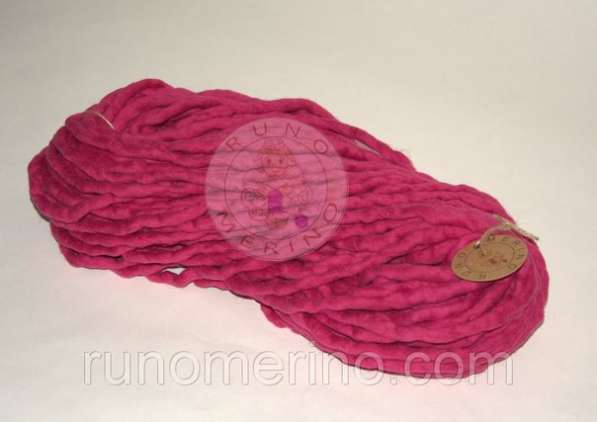 Толстая пряжа ручного прядения цвет №5 ФУКСИЯ в фото 6