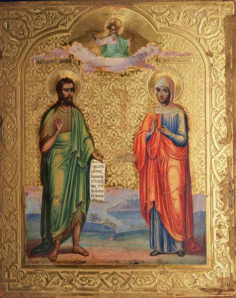 Подписная икона с изображением избранных святых. Палех, 1892 в Санкт-Петербурге фото 9