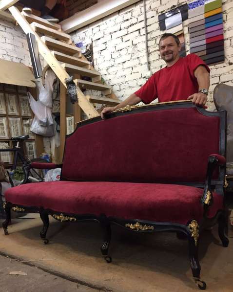 Ремонт реставрация мебели перетяжка кресел стульев Подольск в Подольске фото 9