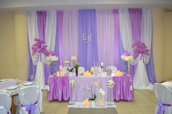 Оформление свадебного зала тканями, цветами, шарами в Пензе фото 16