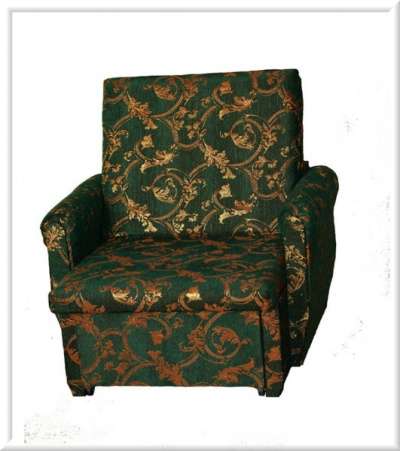 Кресло-кровать 90 см Гобелен зеленый в узоре