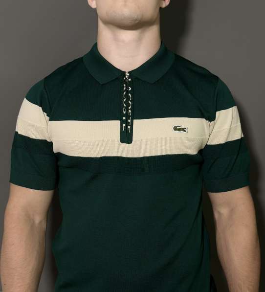 Мужская футболка-поло Lacoste зелёная в Краснодаре фото 3