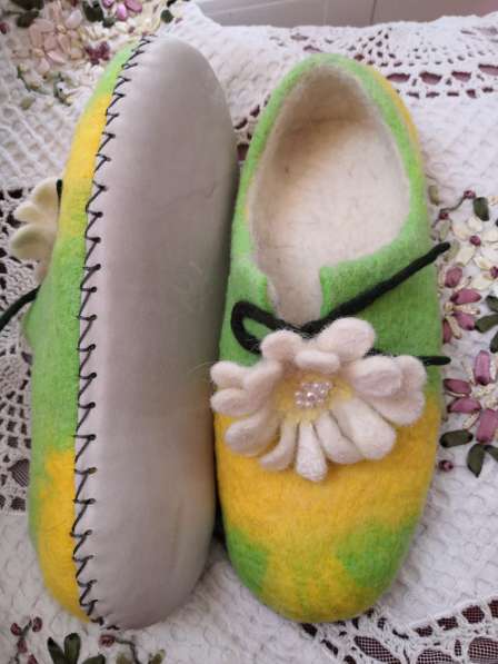 Домашние тапочки / Home wool slippers 38 size ручная работа в Пскове