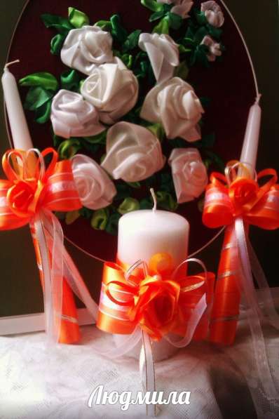 Свадебные свечи для обряда "Семейный очаг" в фото 3