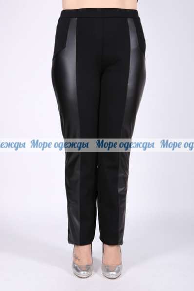 Брюки женские большого размера 64-66 с кожаными вставками в Москве