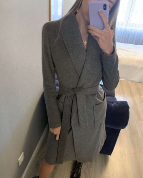 Пальто халат серое