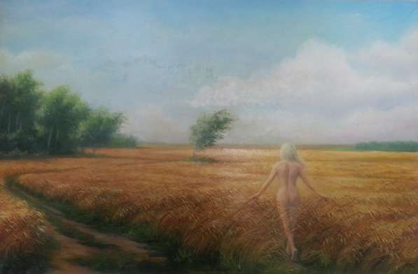 Картина "Девушка в поле"