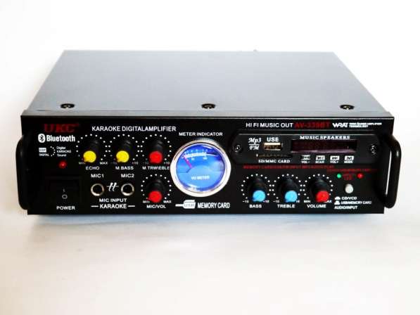 Усилитель звука UKC AV-339A + USB + КАРАОКЕ 2 микрофона в фото 5