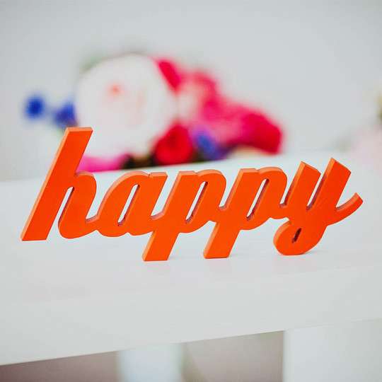 Слова для интерьера Happy