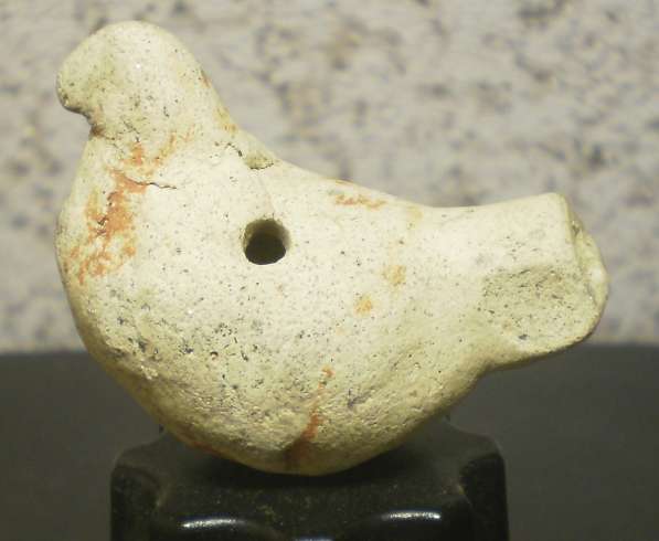 Старинная глиняная свистулька Курочка