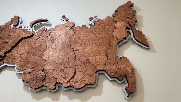Карта России из дерева на стену в Москве фото 6