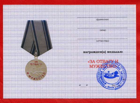 Россия медаль За отвагу и мужество документ в Орле фото 6