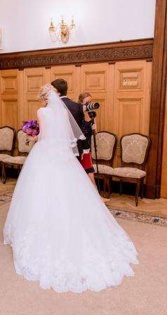 кружевное свадебное платье со шлейфом в Москве фото 7