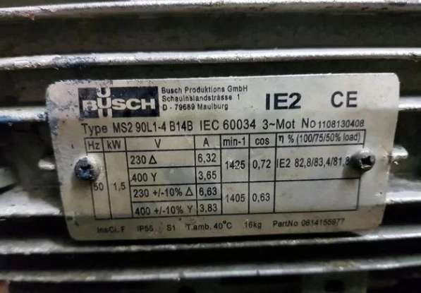 Электродвигатель 1.5 кВт 1425 об/мин малый-фланец MS2 90L1-4 в Москве
