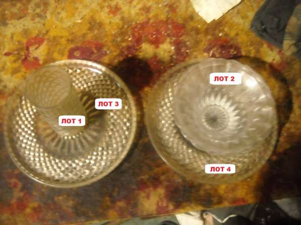 Салатник, подносы "Льдинки" и ваза хрустальные раритет в фото 7