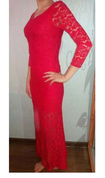 Вечернее красное гипюровое платье 8 р