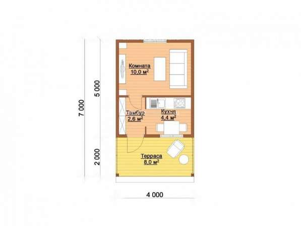 Дачный дом 7х4 м в 